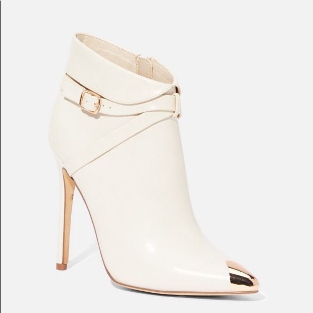 NWT gold accent booties